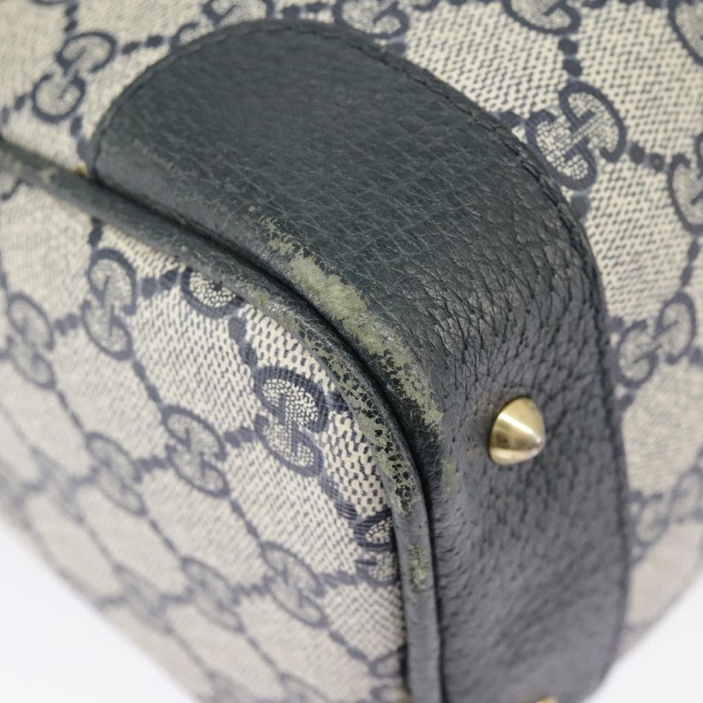 GUCCI GG Supreme Sherry Line Hand Bag PVC Navy Gold Red 002 39 0069 99687