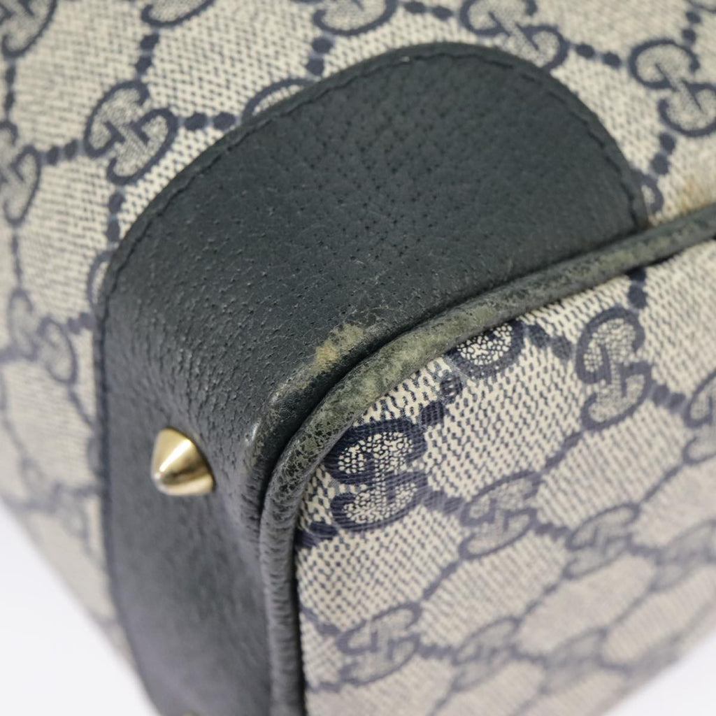 GUCCI GG Supreme Sherry Line Hand Bag PVC Navy Gold Red 002 39 0069 99687