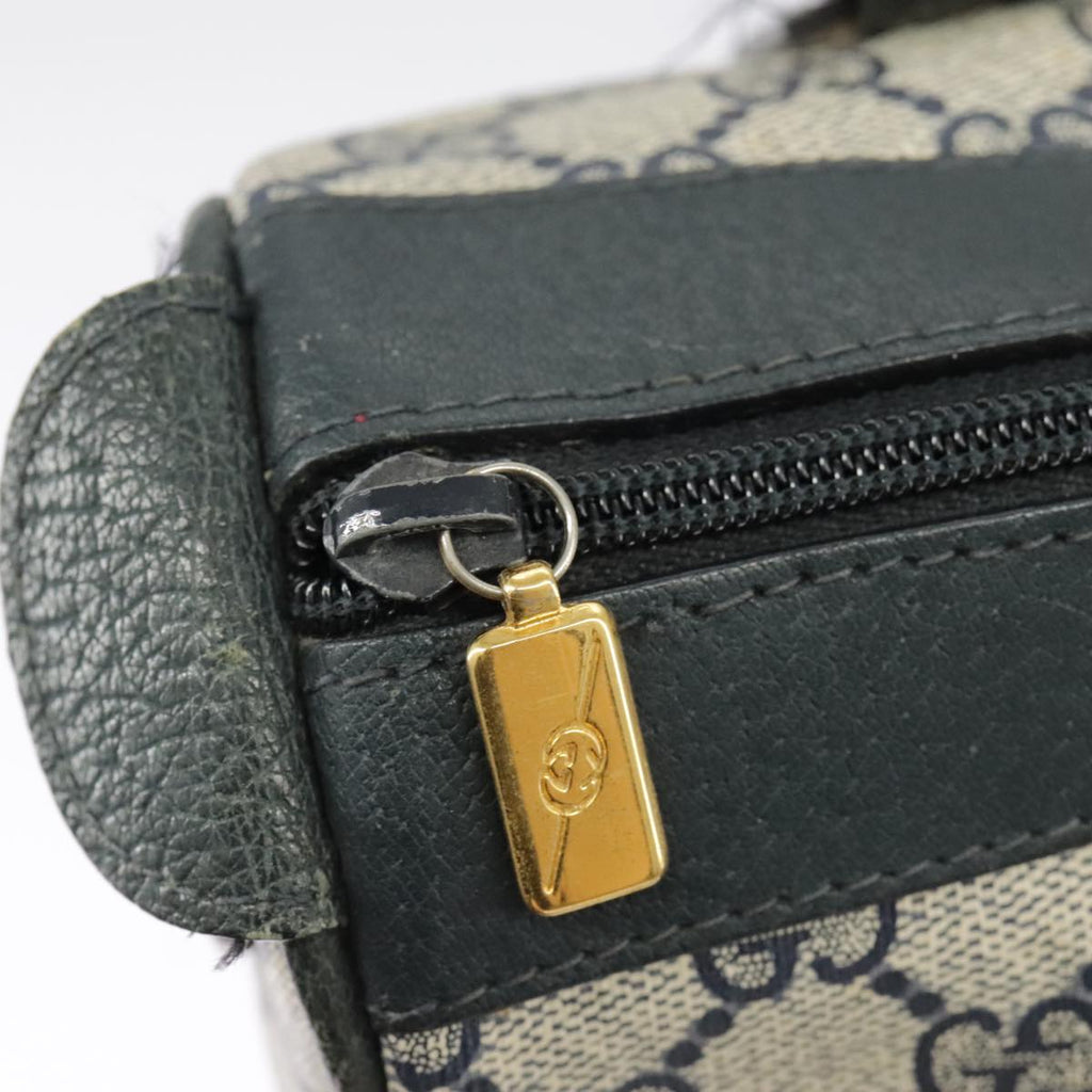 GUCCI GG Supreme Sherry Line Hand Bag PVC Navy Gold Red 002 39 0069 99687