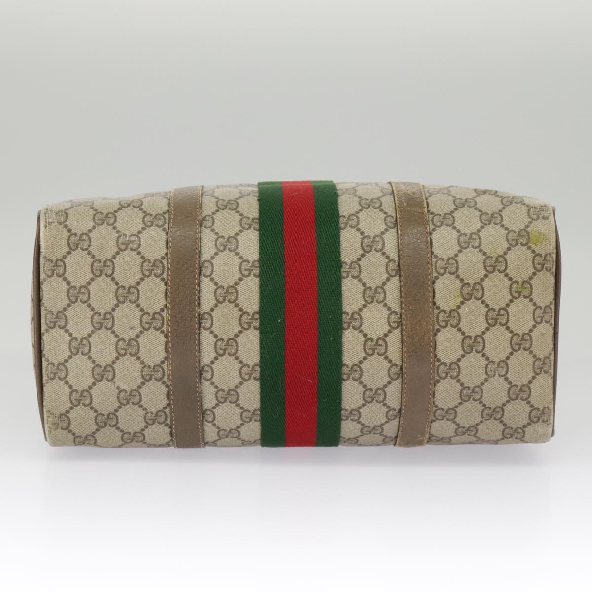 GUCCI GG Supreme Web Sherry Line Hand Bag PVC Beige Red 24 02 007 99688