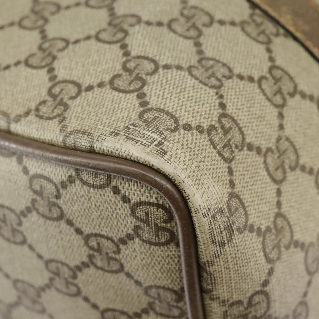 GUCCI GG Supreme Web Sherry Line Hand Bag PVC Beige Red 24 02 007 99688