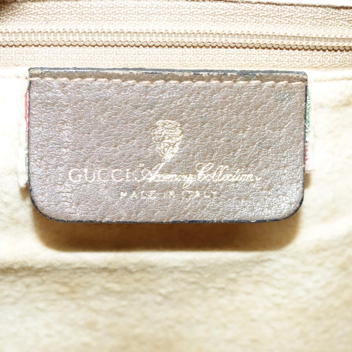 GUCCI GG Supreme Web Sherry Line Hand Bag PVC Beige Red 24 02 007 99688