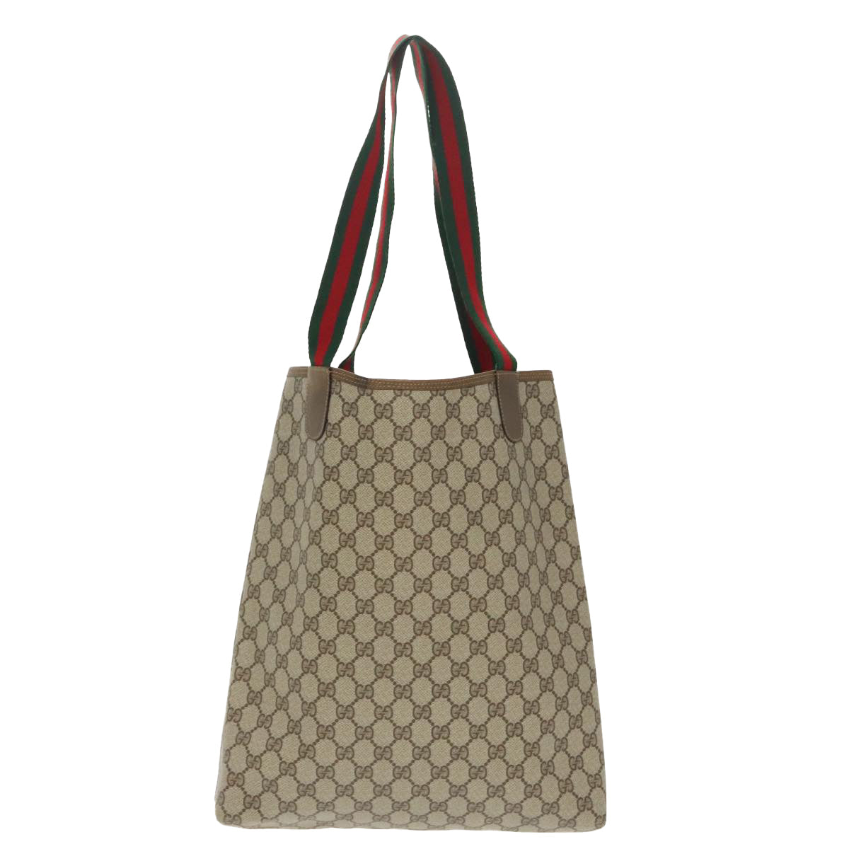 GUCCI GG Supreme Web Sherry Line Tote Bag PVC Beige Red 39 02 003 99689