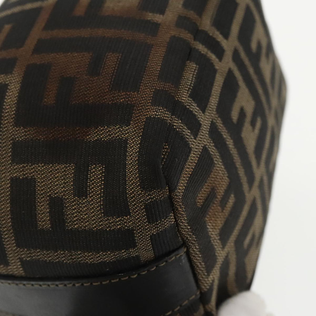 FENDI Zucca Canvas Vanity Pouch Brown Black gold 99693