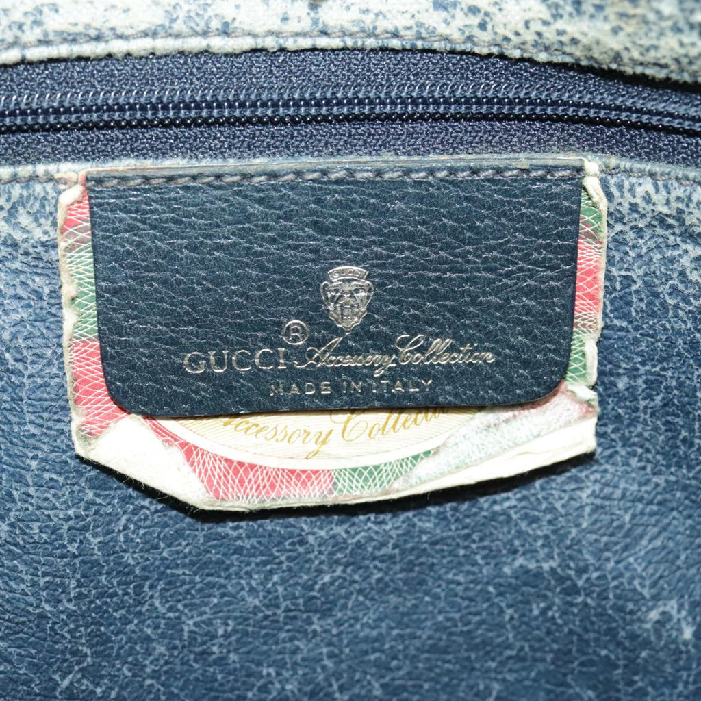 GUCCI GG Supreme Sherry Line Hand Bag PVC 2way Navy Red 58 02 039 99707