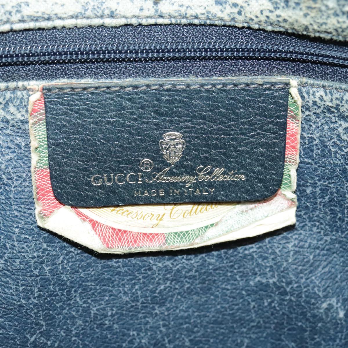 GUCCI GG Supreme Sherry Line Hand Bag PVC 2way Navy Red 58 02 039 99707