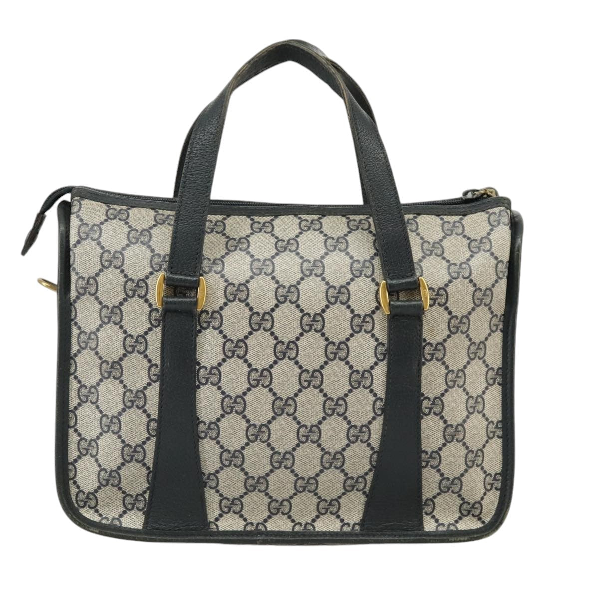 GUCCI GG Supreme Sherry Line Hand Bag PVC 2way Navy Red 58 02 039 99707