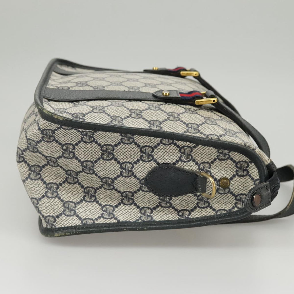 GUCCI GG Supreme Sherry Line Hand Bag PVC 2way Navy Red 58 02 039 99707