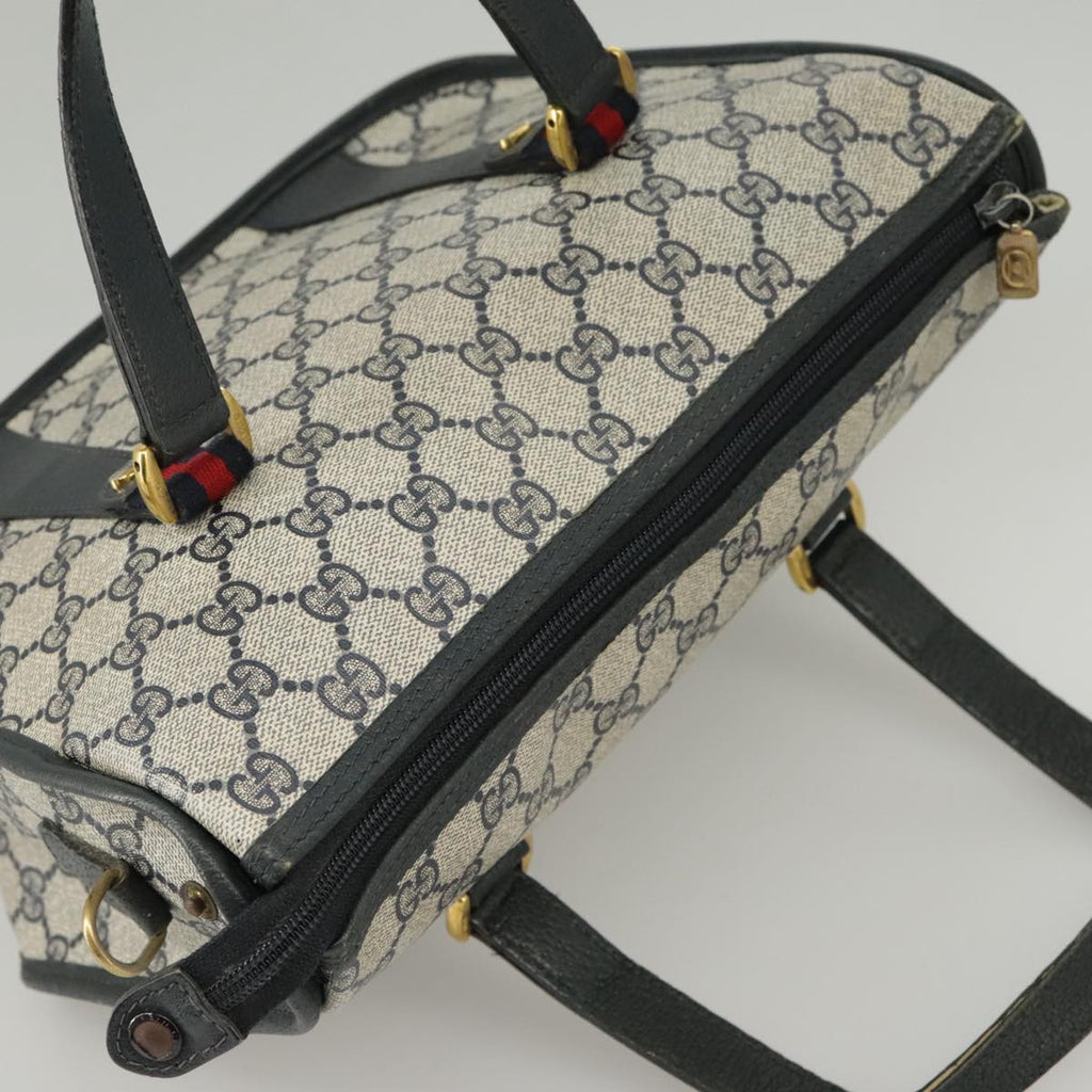 GUCCI GG Supreme Sherry Line Hand Bag PVC 2way Navy Red 58 02 039 99707