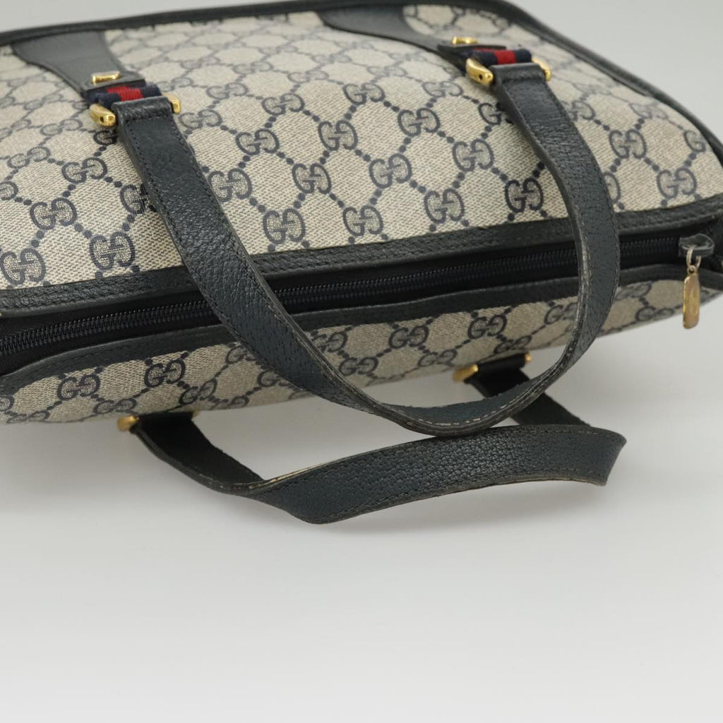 GUCCI GG Supreme Sherry Line Hand Bag PVC 2way Navy Red 58 02 039 99707