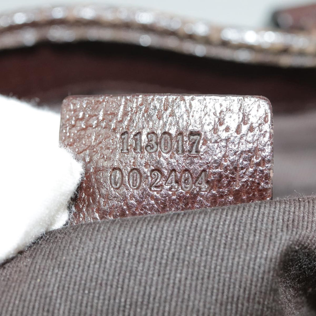 GUCCI GG Canvas Tote Bag Beige Silver 113017 99729