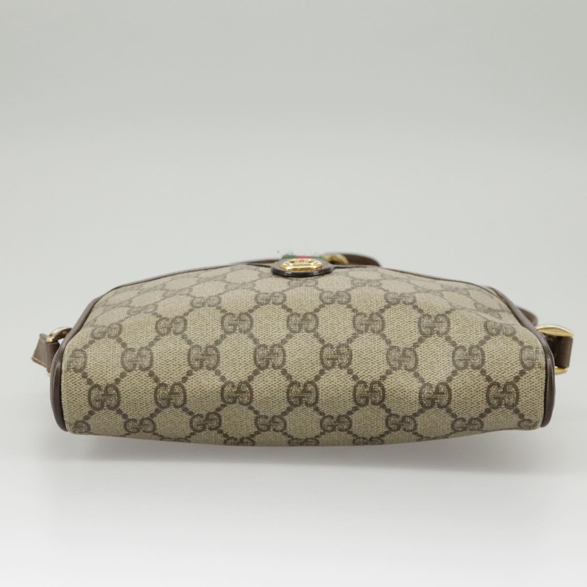 GUCCI GG Supreme Web Sherry Line Shoulder Bag PVC Beige 001 58 6594 99731