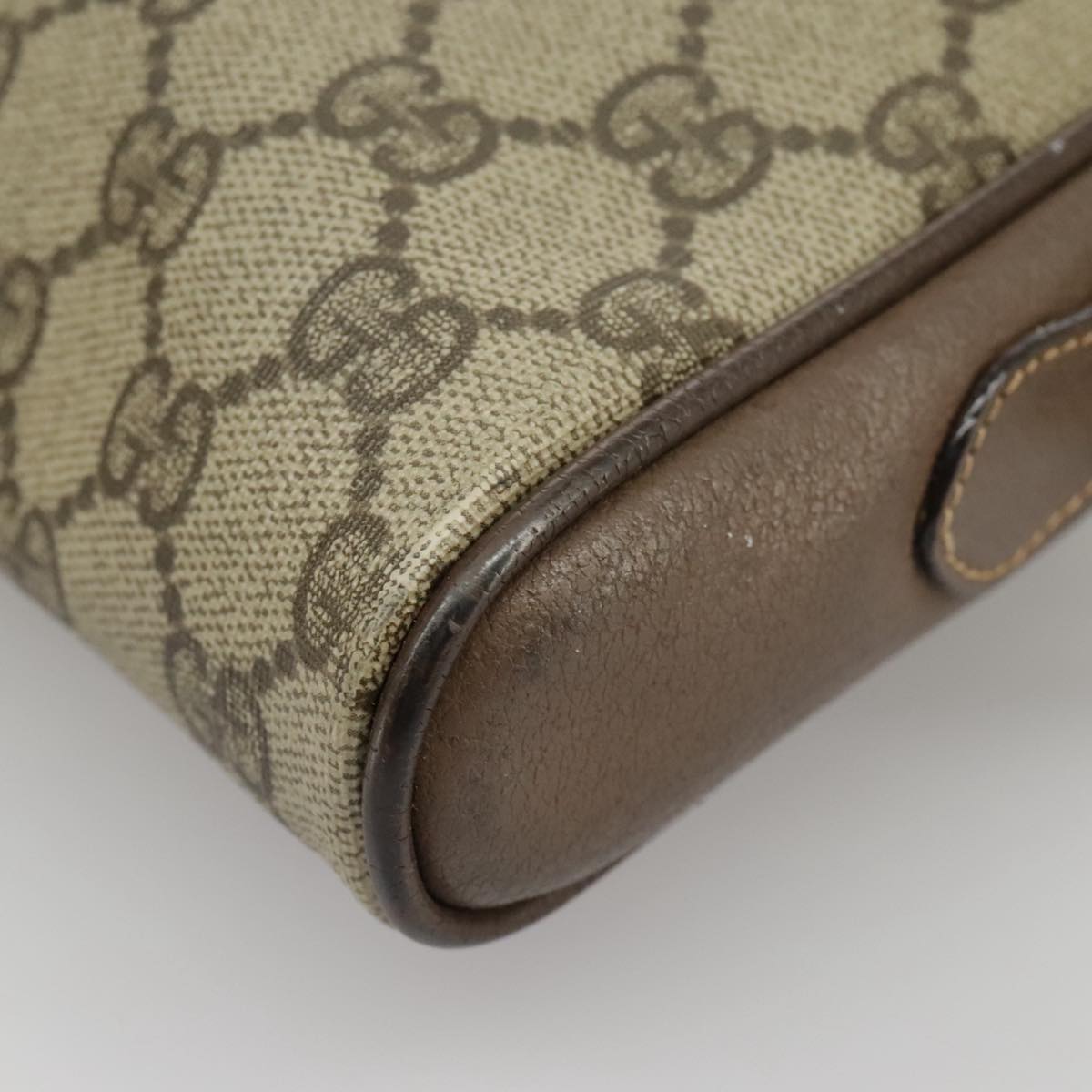 GUCCI GG Supreme Web Sherry Line Shoulder Bag PVC Beige 001 58 6594 99731