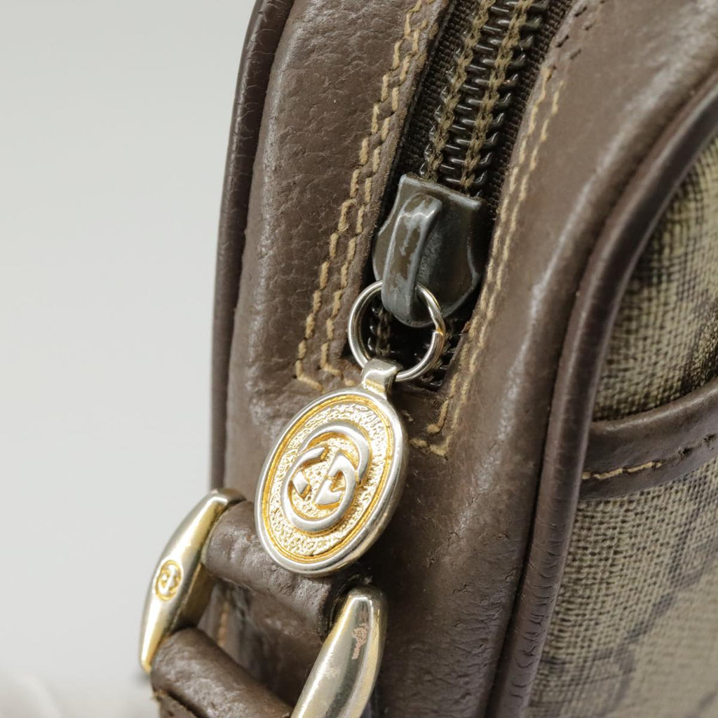 GUCCI GG Supreme Web Sherry Line Shoulder Bag PVC Beige 001 58 6594 99731