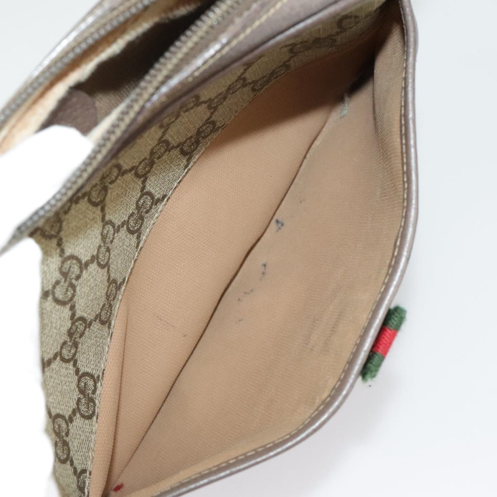 GUCCI GG Supreme Web Sherry Line Shoulder Bag PVC Beige 001 58 6594 99731
