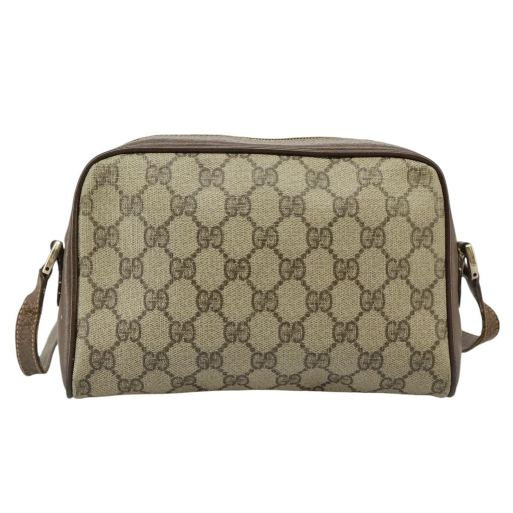 GUCCI GG Supreme Web Sherry Line Shoulder Bag PVC Beige 001 58 6594 99731