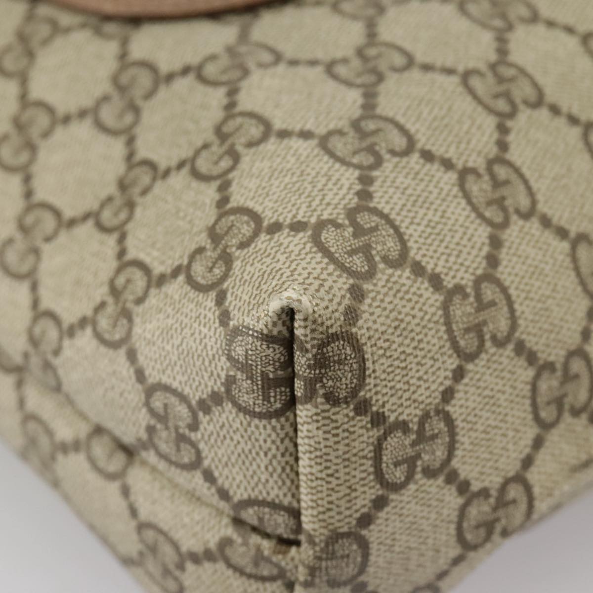 GUCCI GG Supreme Web Sherry Line Tote Bag PVC Red Beige 123 02 003 99732