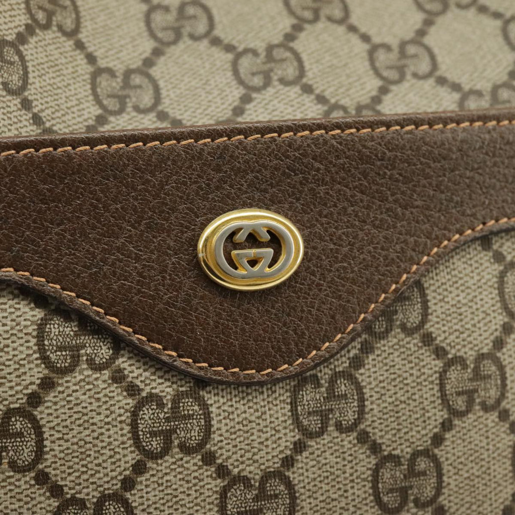 GUCCI GG Supreme Web Sherry Line Tote Bag PVC Red Beige 123 02 003 99732