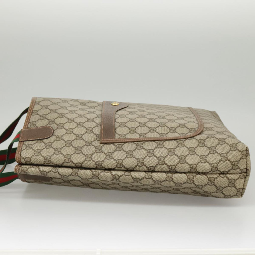 GUCCI GG Supreme Web Sherry Line Tote Bag PVC Red Beige 123 02 003 99732