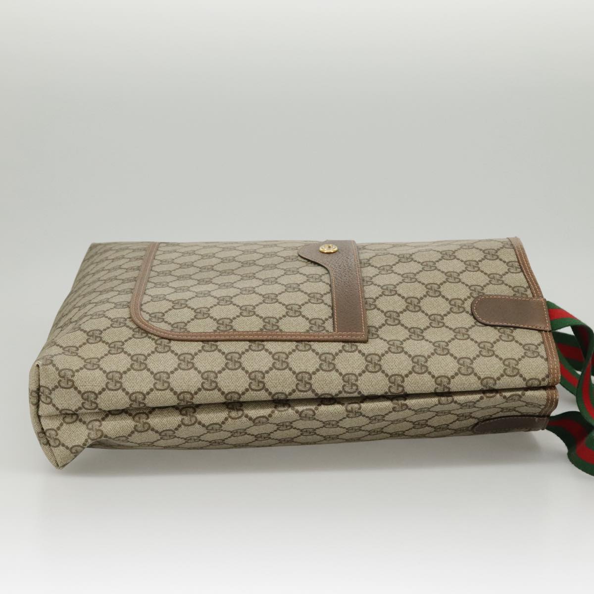 GUCCI GG Supreme Web Sherry Line Tote Bag PVC Red Beige 123 02 003 99732