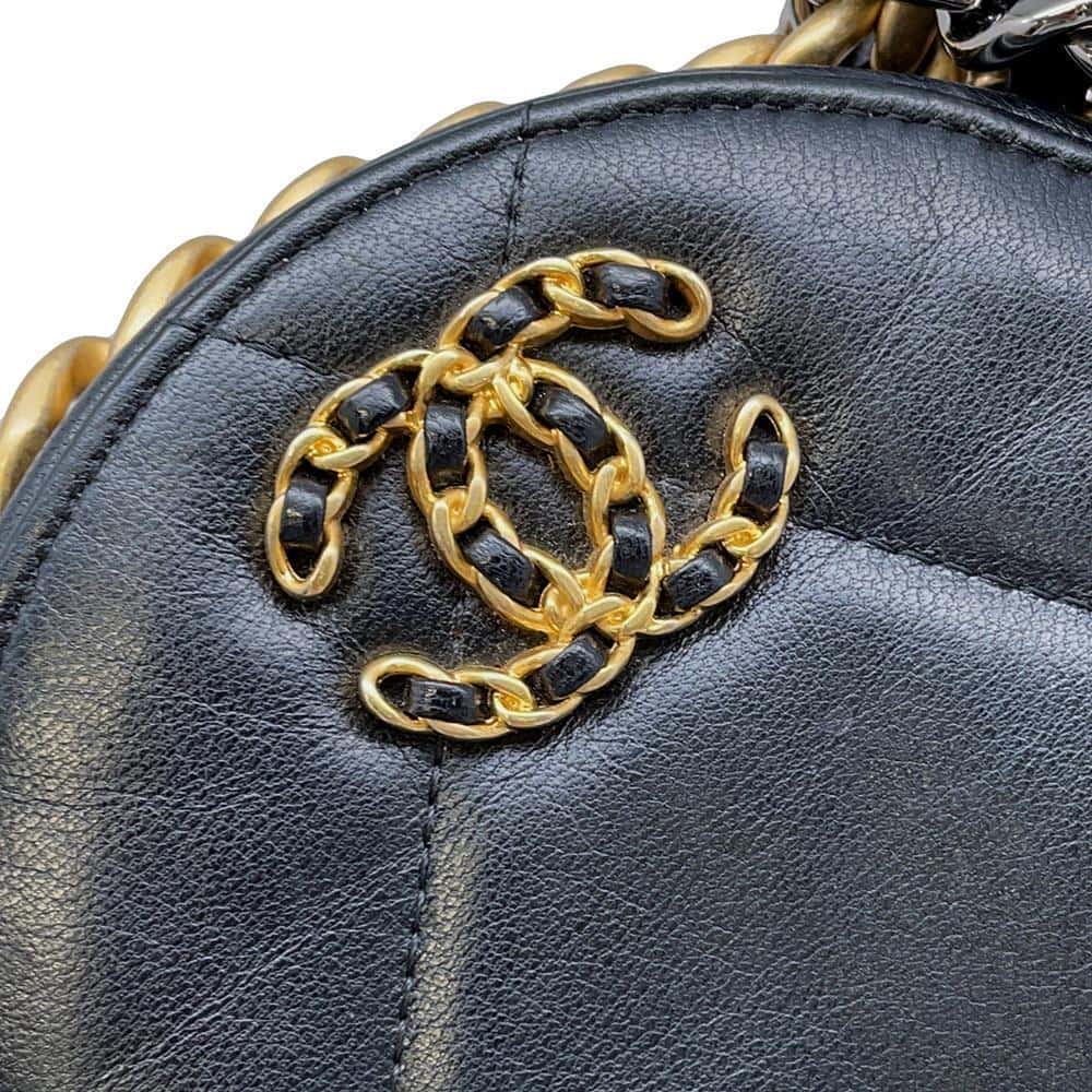 CHANEL 19 Round 2wayShoulder BlackAP0945 Lambskin