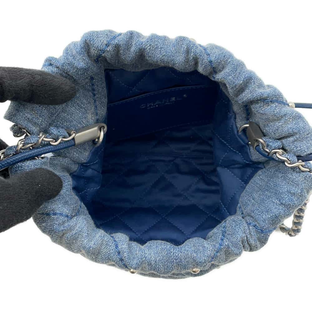 CHANEL 22 ChainShoulder BlueAS3980 Denim Size Mini