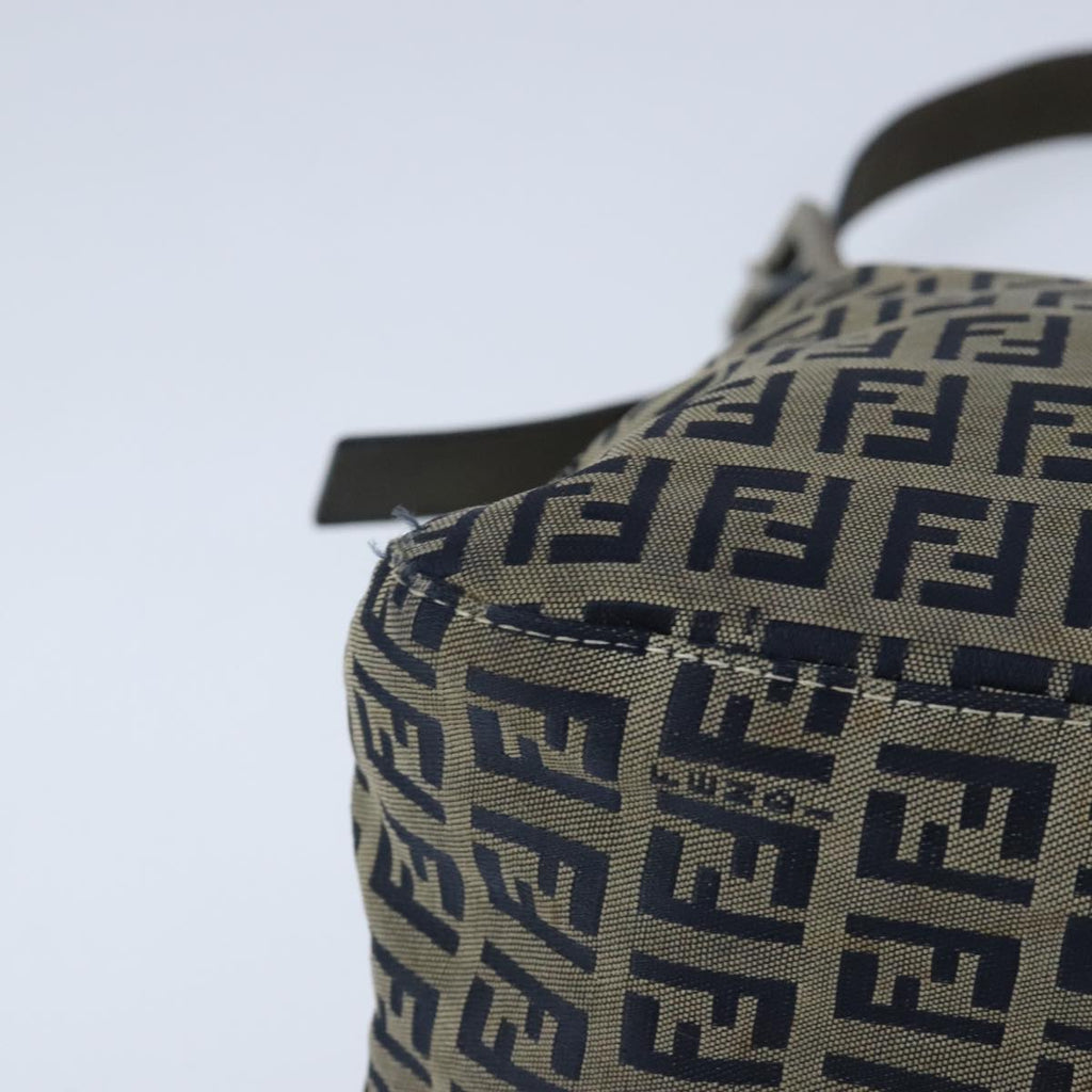 FENDI Zucchino Canvas Shoulder Bag Navy 99738