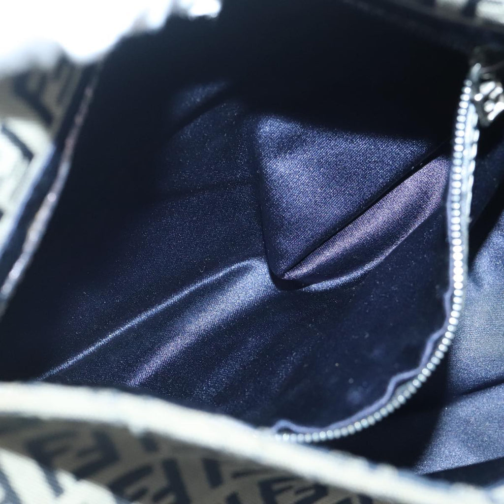 FENDI Zucchino Canvas Shoulder Bag Navy 99738