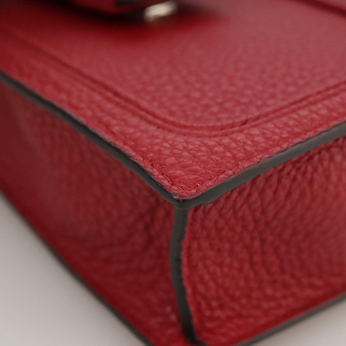 FENDI Shoulder Bag Leather Red 99763A
