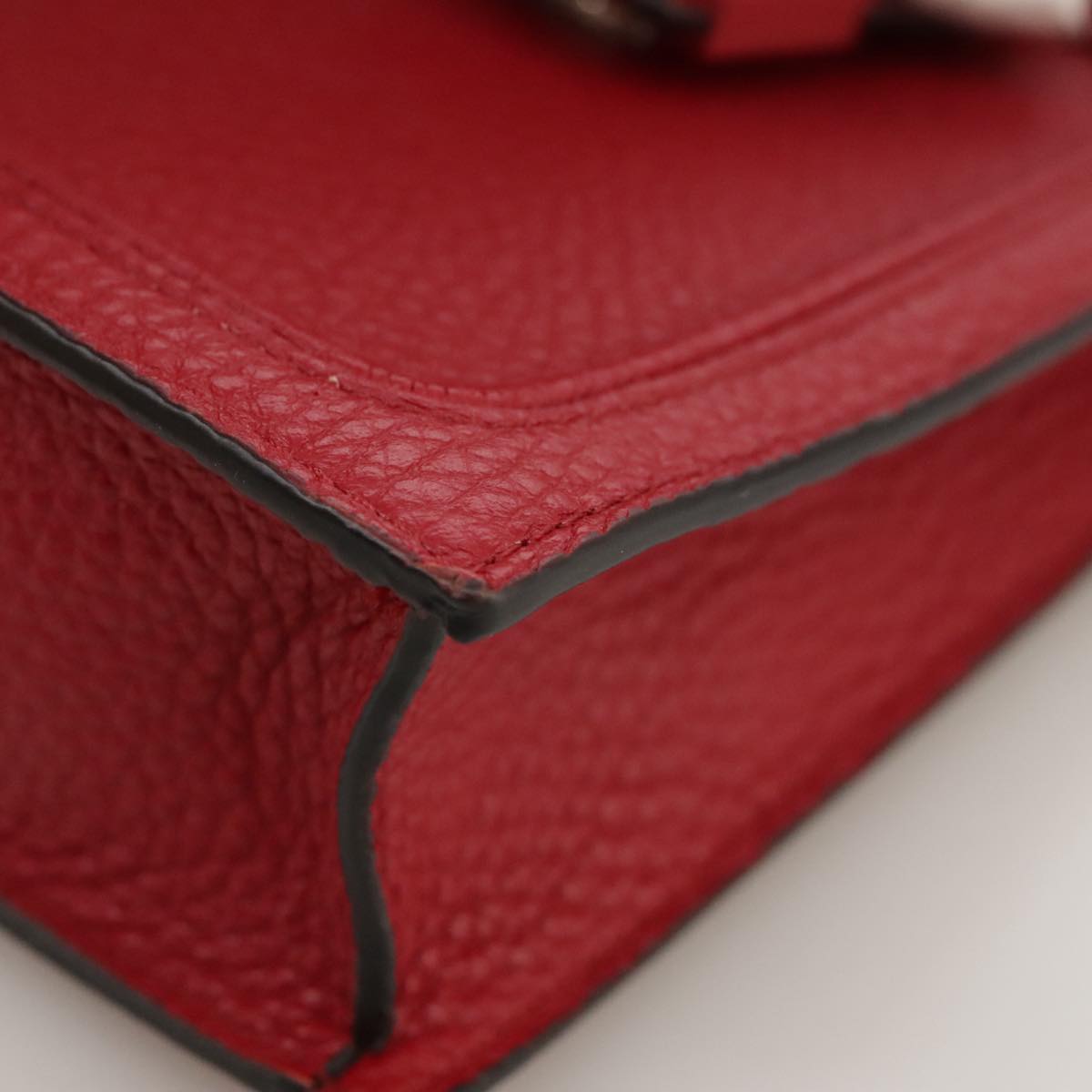 FENDI Shoulder Bag Leather Red 99763A