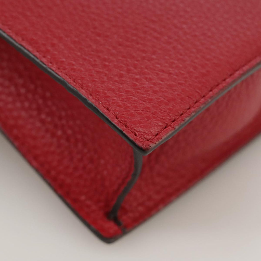 FENDI Shoulder Bag Leather Red 99763A