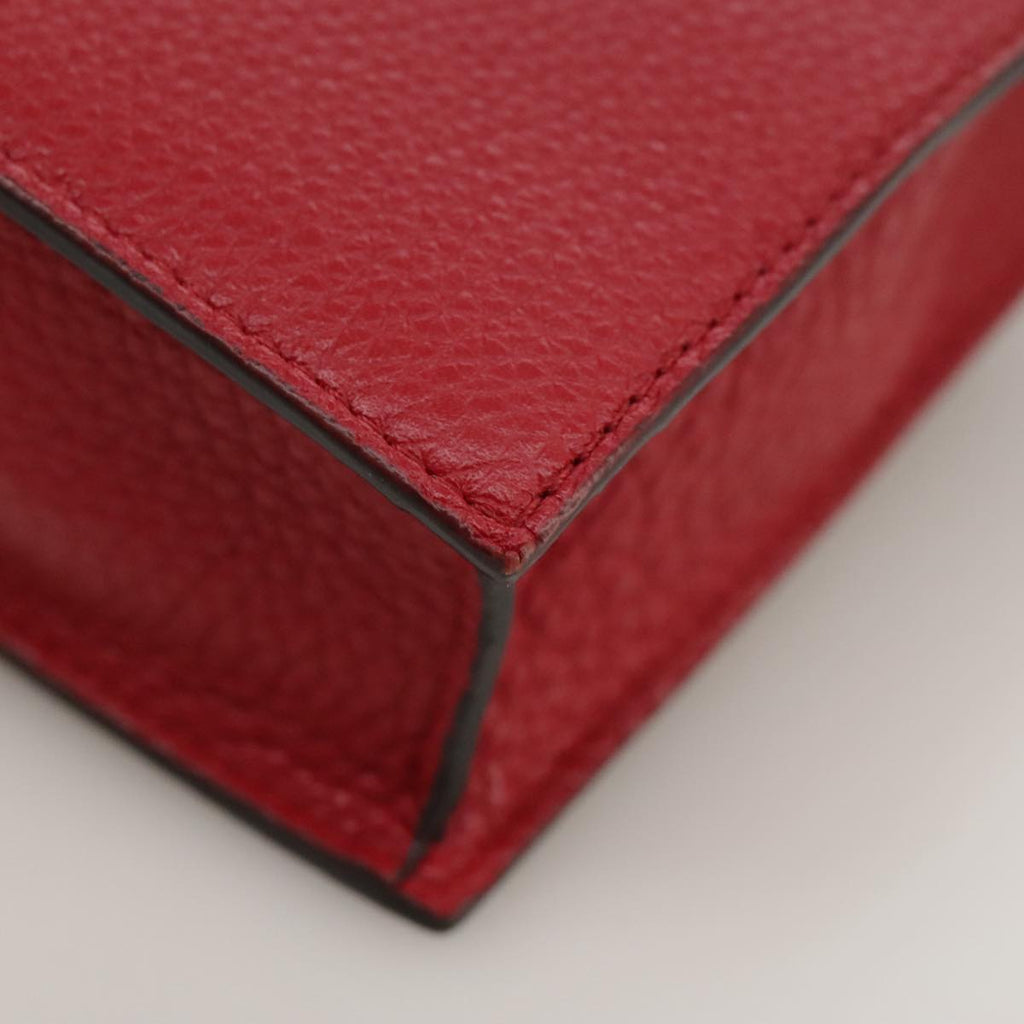 FENDI Shoulder Bag Leather Red 99763A