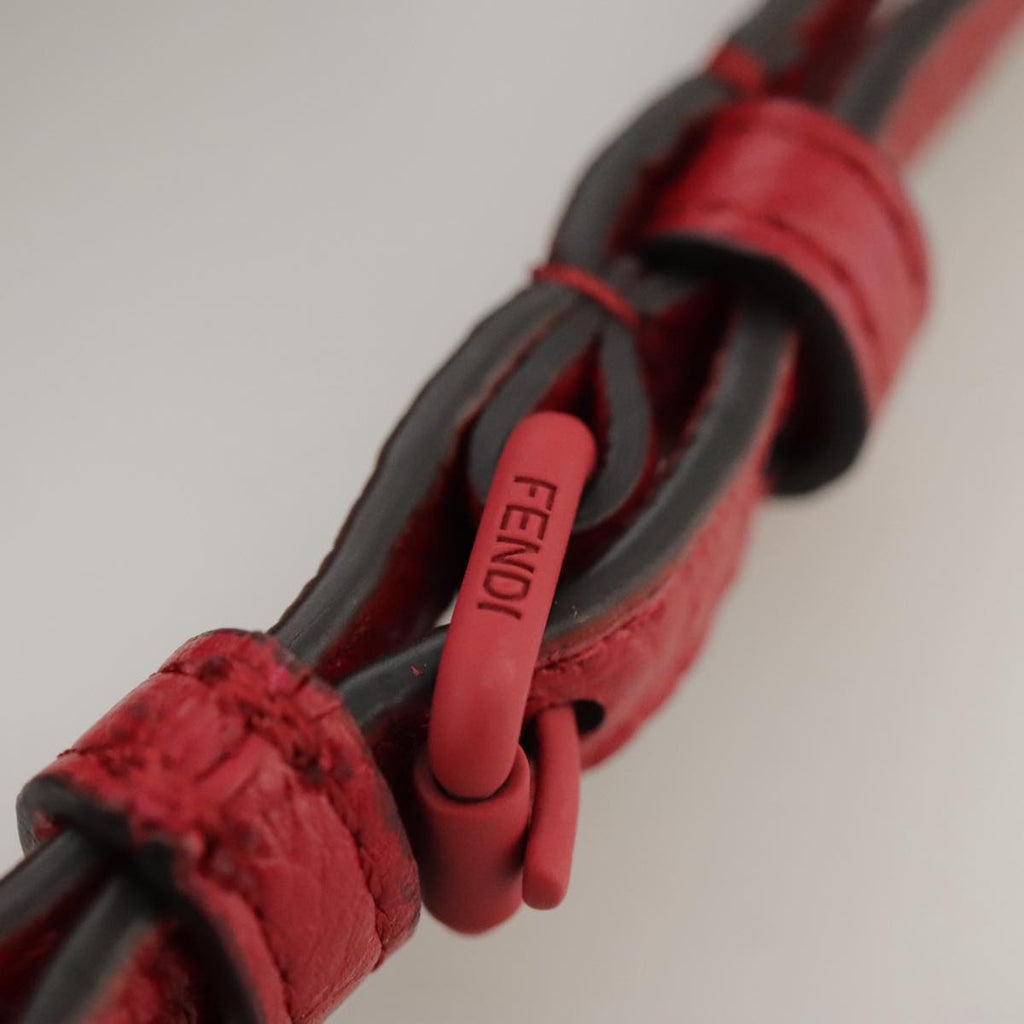 FENDI Shoulder Bag Leather Red 99763A