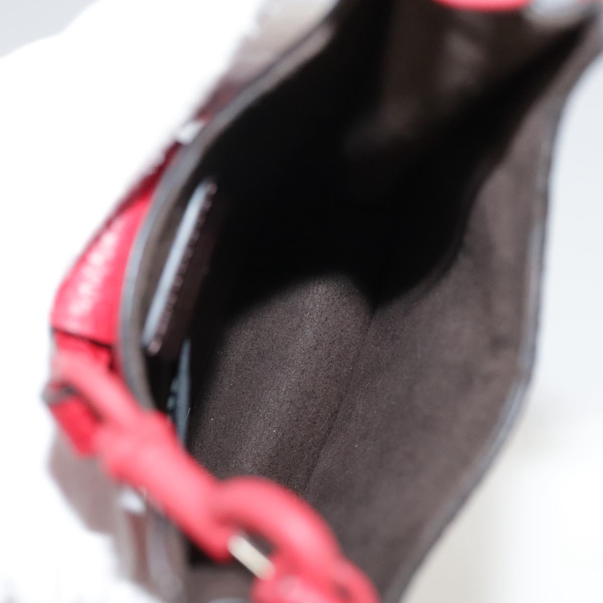 FENDI Shoulder Bag Leather Red 99763A