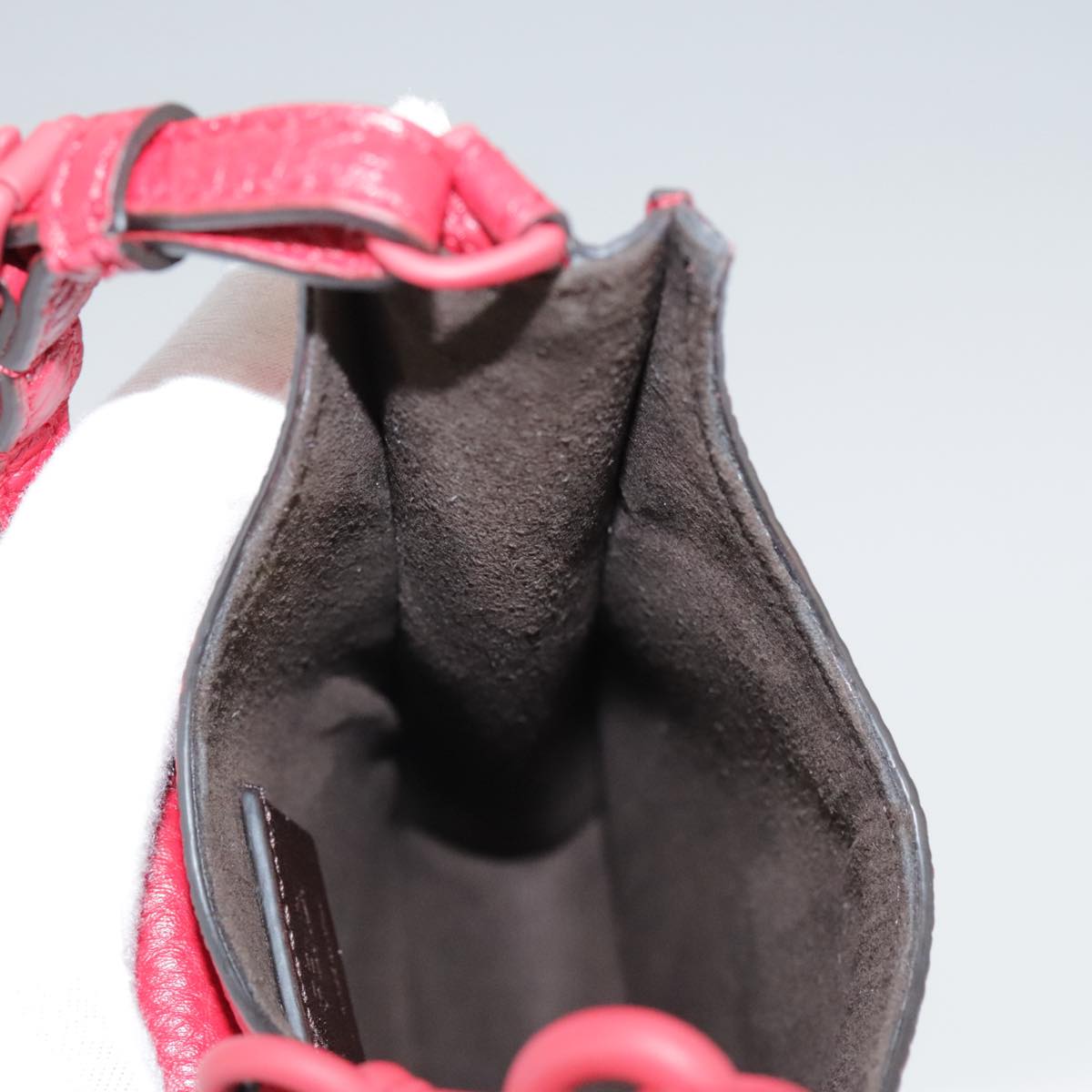 FENDI Shoulder Bag Leather Red 99763A