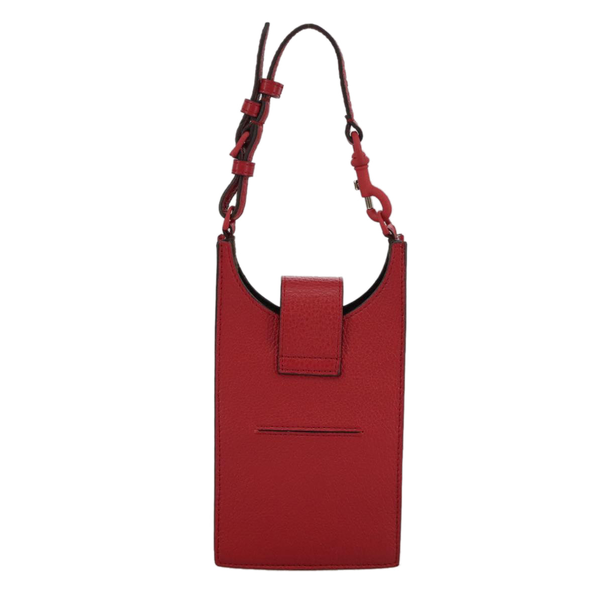 FENDI Shoulder Bag Leather Red 99763A