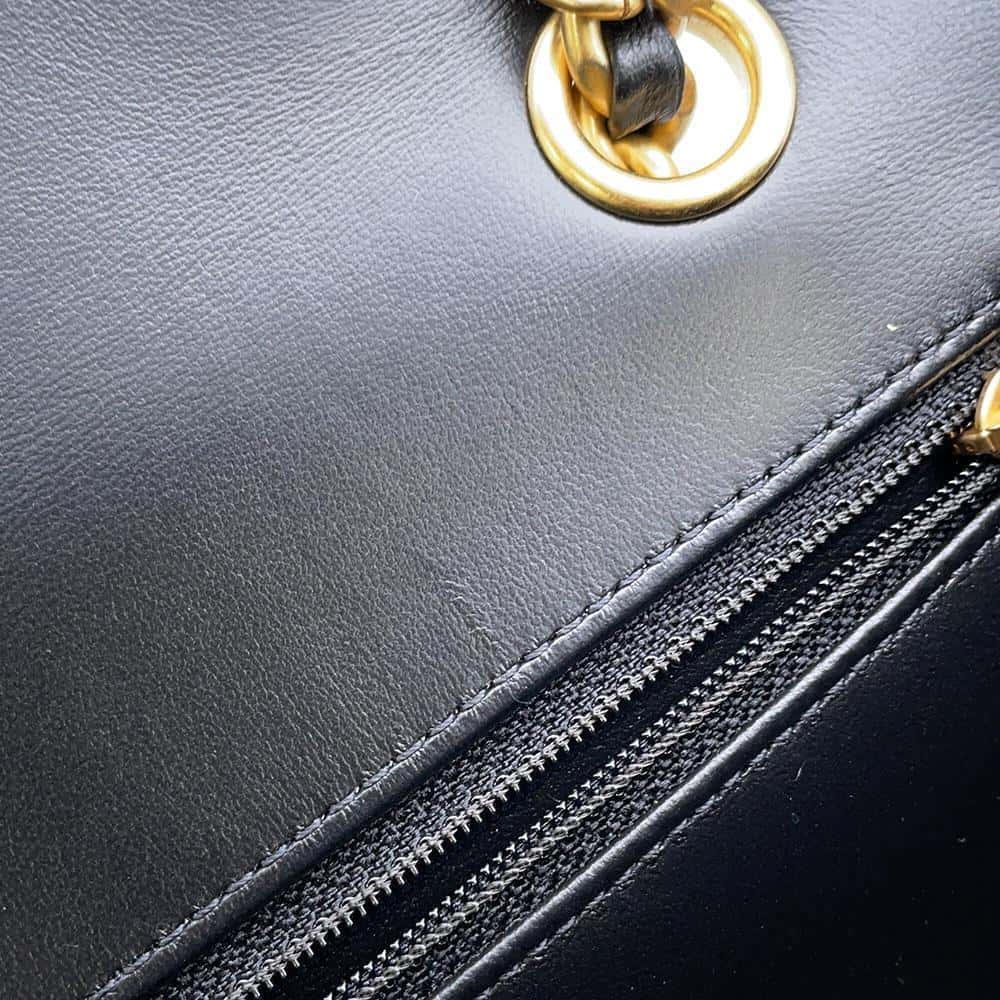 CHANEL Matelasse Flap Bag Black Shiny Lambskin