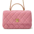 CHANEL Matelasse Lambskin 2WAY Shoulder Bag Top Handle PinkAS4233 Lambskin
