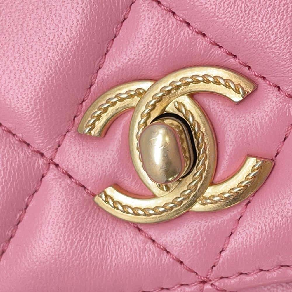 CHANEL Matelasse Lambskin 2WAY Shoulder Bag Top Handle PinkAS4233 Lambskin
