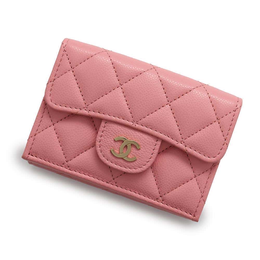 CHANEL Matelasse Classic Small Flap Wallet PinkAP0230 Caviar Leather