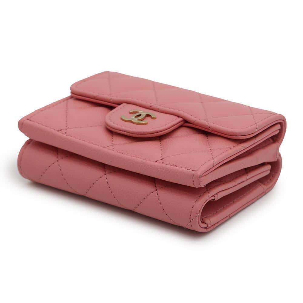CHANEL Matelasse Classic Small Flap Wallet PinkAP0230 Caviar Leather