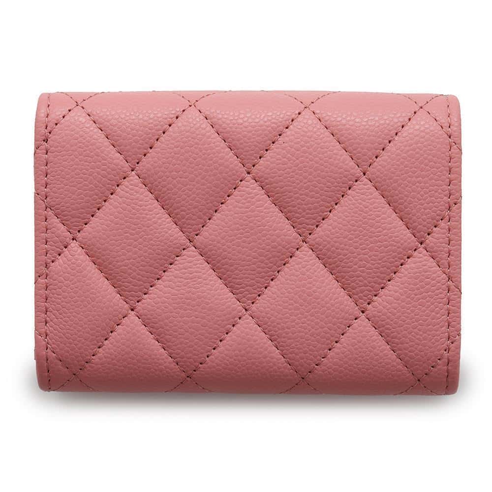 CHANEL Matelasse Classic Small Flap Wallet PinkAP0230 Caviar Leather