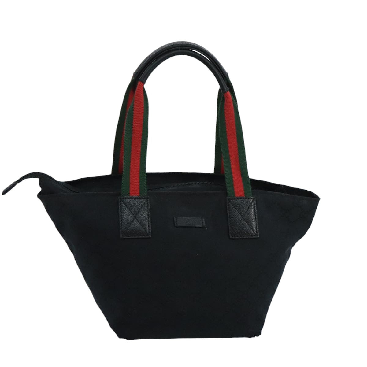 GUCCI GG Canvas Web Sherry Line Hand Bag Black Green Red 99796