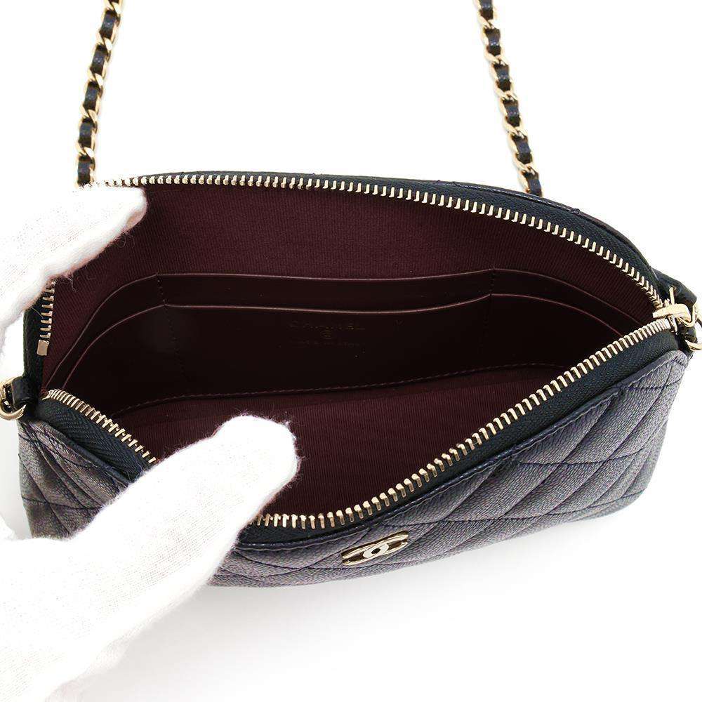 CHANEL Matelasse ChainShoulder Bag BlackAP4016 Caviar Leather
