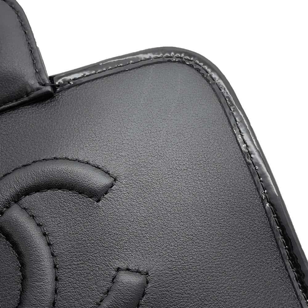 CHANEL Handle ChainShoulder Bag BlackAS3652 Jersy Patent Leather