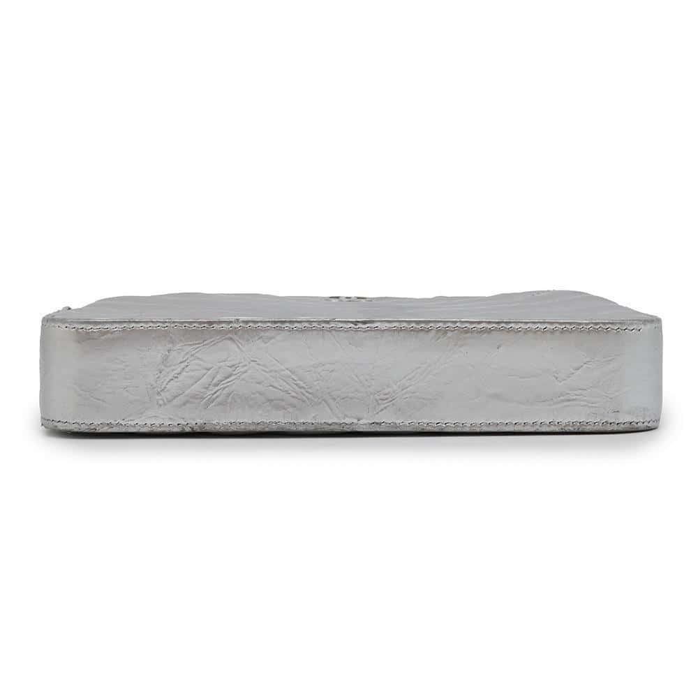 CHANEL Chevron Chain wallet SilverA82527 Calf Leather