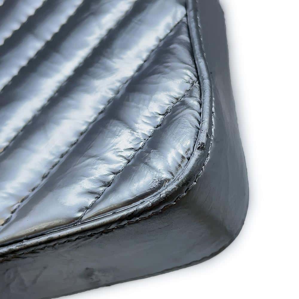 CHANEL Chevron Chain wallet SilverA82527 Calf Leather