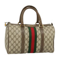 GUCCI GG Supreme Web Sherry Line Hand Bag PVC Beige Red 58 02 007 99813