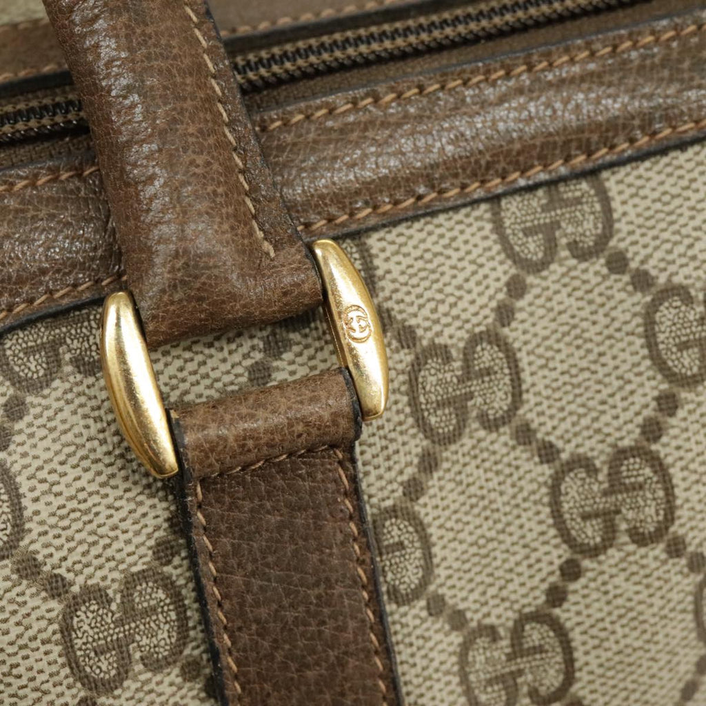 GUCCI GG Supreme Web Sherry Line Hand Bag PVC Beige Red 58 02 007 99813