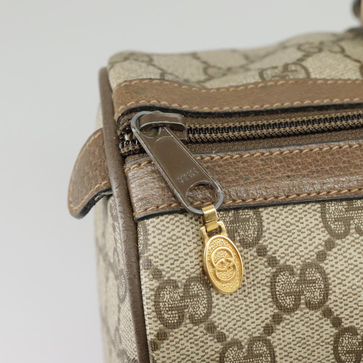 GUCCI GG Supreme Web Sherry Line Hand Bag PVC Beige Red 58 02 007 99813